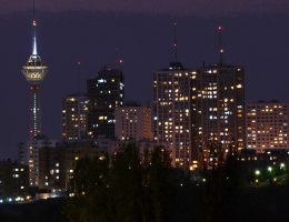 800px Towers in Tehran City at night