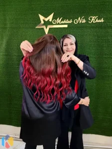 آکادمی زیبایی مهتاب نیکخواه کراتینه بالیاژ رنگ لایت هیرکات در گوهردشت کرج